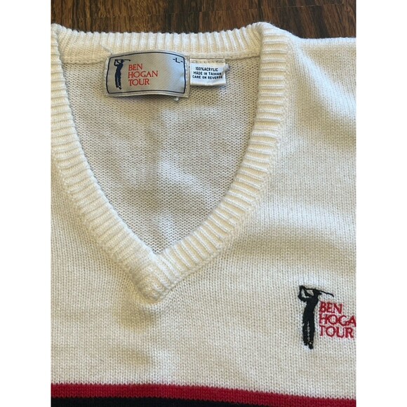 Ben Hogan Sweater Mens L Vintage Golf 80s 90’s Made In Taiwan Pullover Striped - Picture 3 of 10